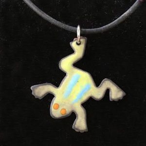 Copper frog pendant,